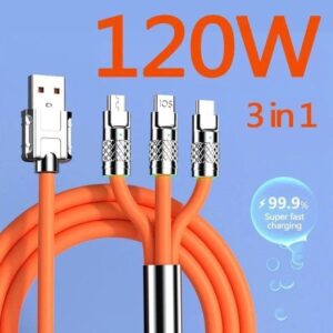 3 IN 1 METAL DATA CABLE 120 Watt