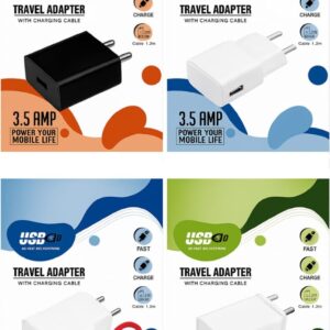 USB TRAVEL ADAPTER 3.5 AmP with v8 cable